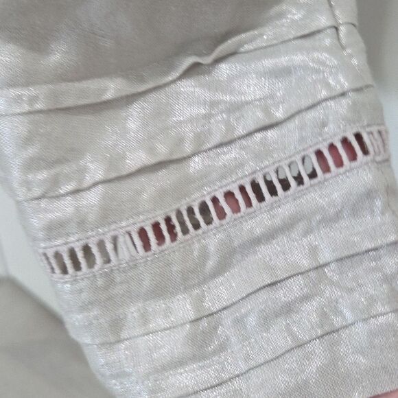 - C&C California Sleeveless Artesian  100% Linen Embroderied Midi Dress Small - Picture 5 of 6